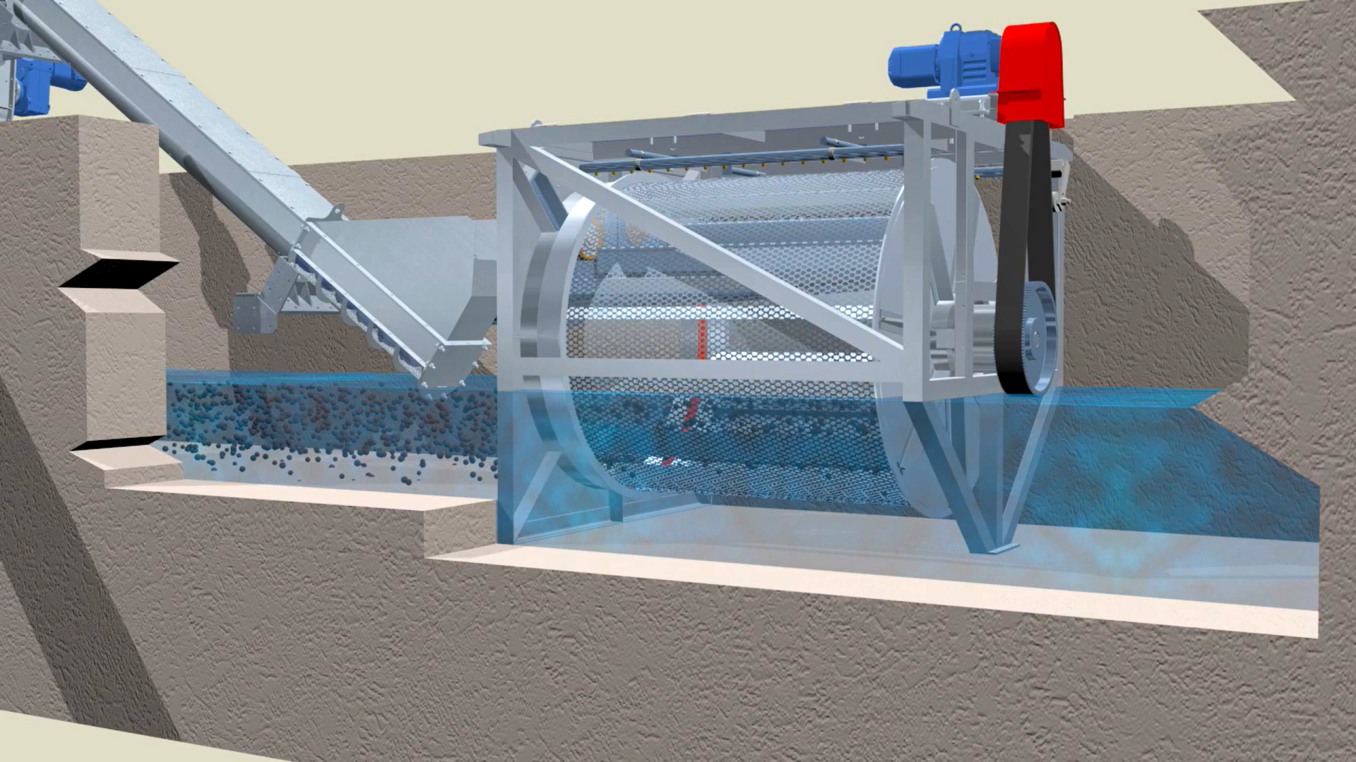 Model FS Horizontal Drum Fine Screen Diagram